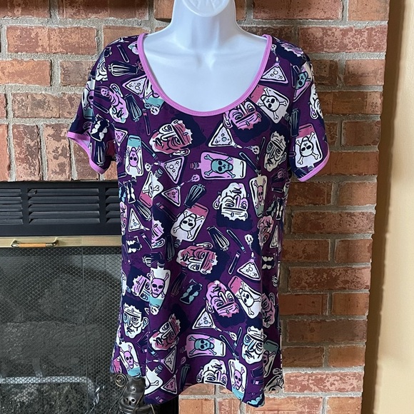 🔥BOGO🔥 Lularoe Halloween Frankenstein Poison Purple Classic T - Picture 1 of 6